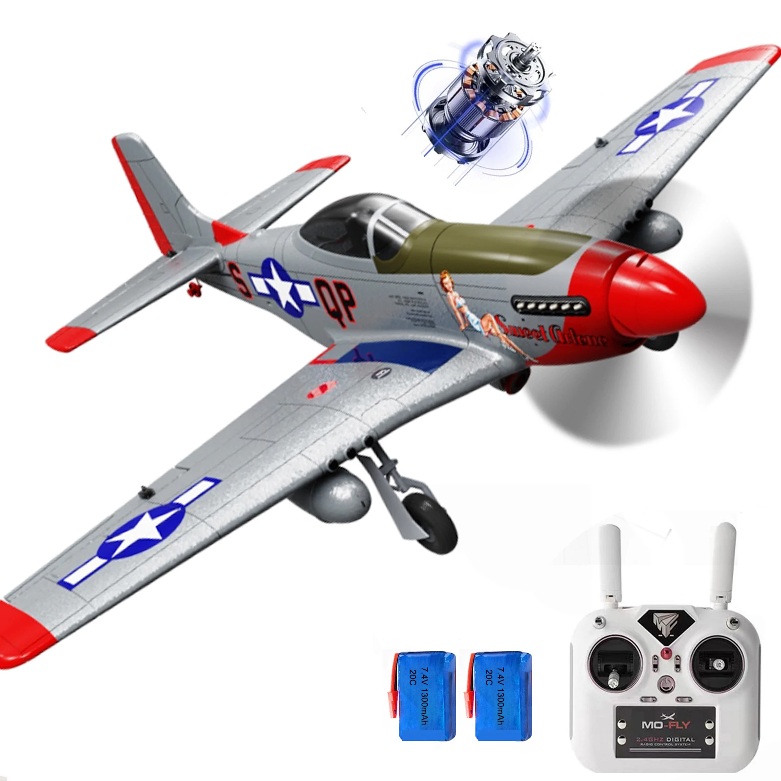 690MM 27Inch P-51D P51 Mustang Large Brushless Hobby  Remote Controlled Plane Airplane for Beginners Adults 14Y+Expert 4CH
