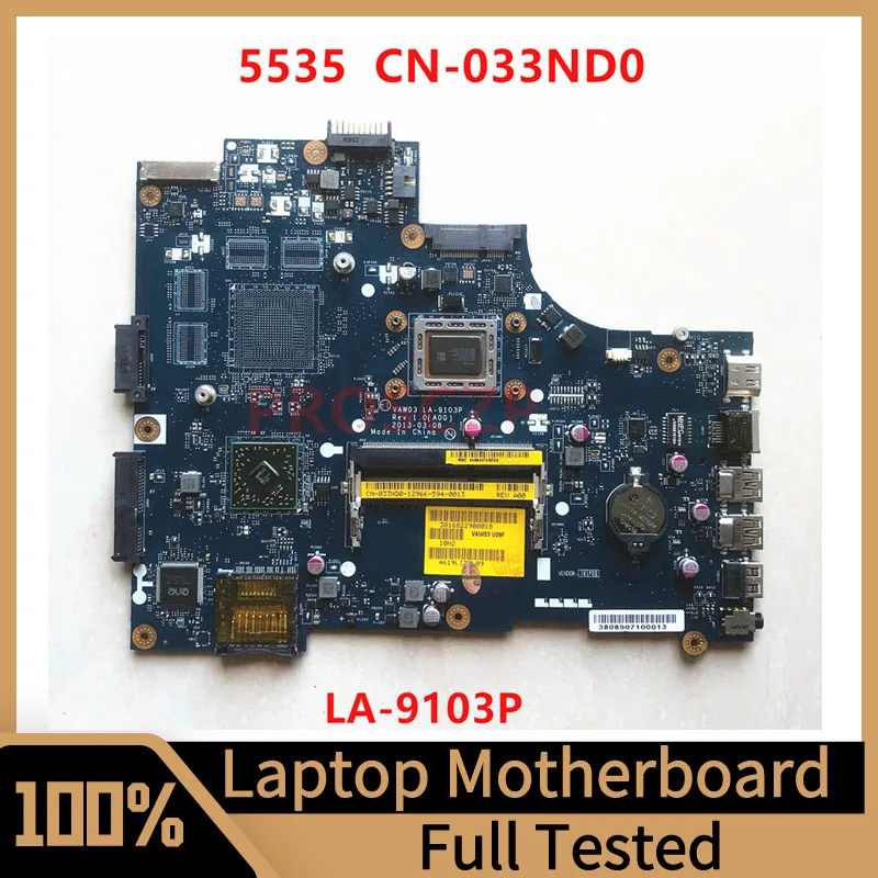 

Mainboard CN-033ND0 033ND0 33ND0 For DELL Inspiron 5535 Laptop Motherboard LA-9103P W/A10-5745M CPU 100%Full Tested Working Well