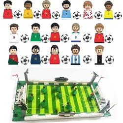 有名なサッカーフィールドのスタジアムブロック,レーシングカーのフィギュア,子供向けのおもちゃ