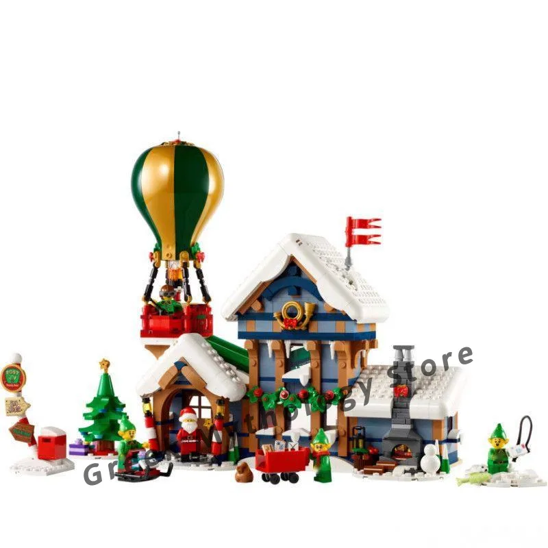 

Новый Санта-Клаус для офиса, воздушный шар, строительный блок, модель игрушки, пряничный дом, орнамент, коллекция игрушек, Рождественский подарок