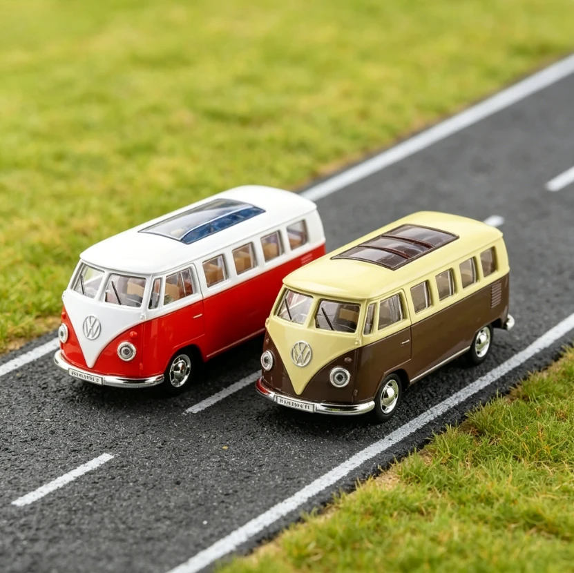 

1:43 High Simulation T1 Bus Diecast Metal Alloy Model Car Pull Back Collection Toy Gifts，Perfect Birthday Gift for Boyfriend
