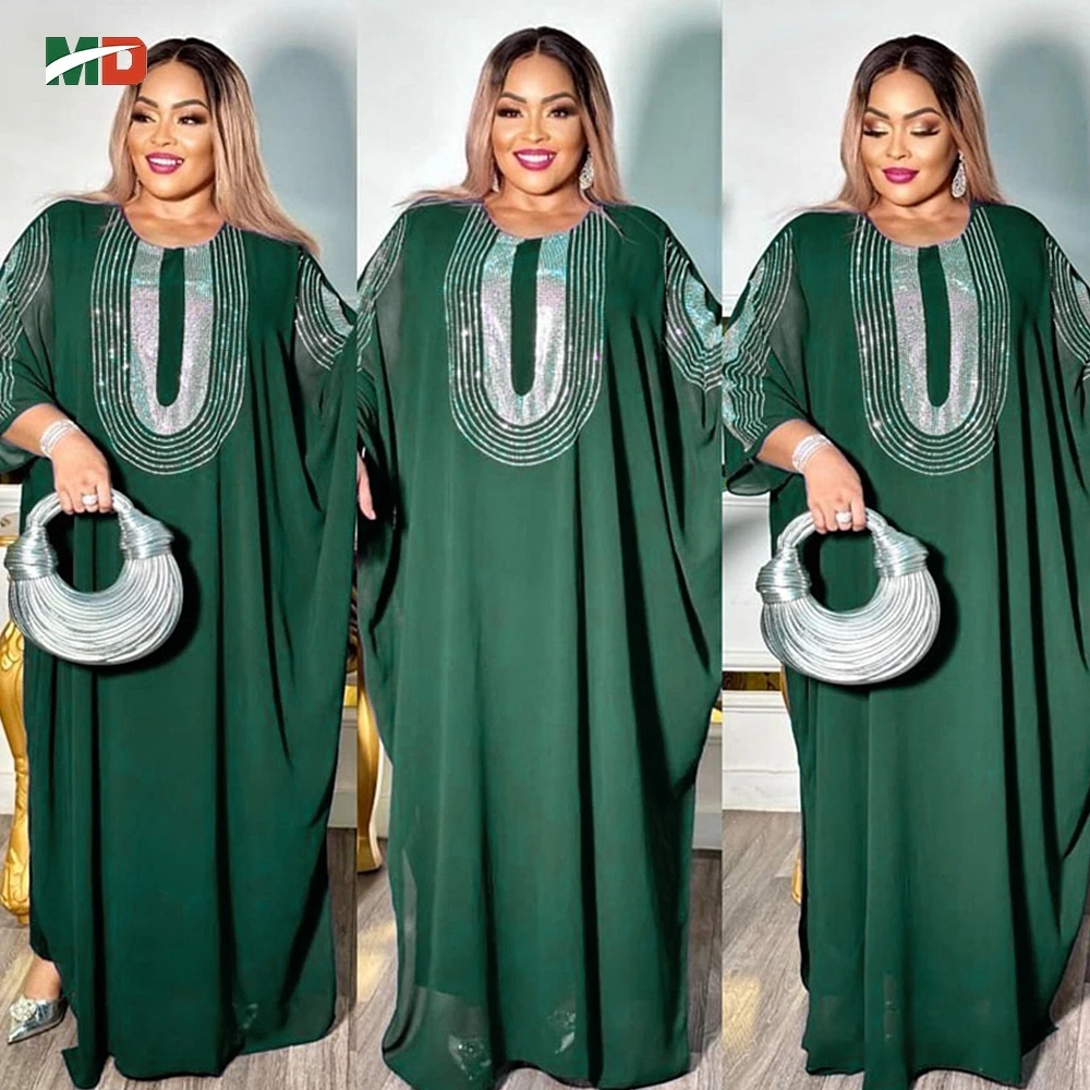 

MD 2025 African Dresses For Women Traditional Clothing Ankara Outfits Gown Abayas Robe Muslim Ramadan Kaftan Maxi Long Dress