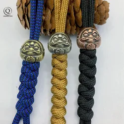Japanese Dharma Egg Mascot Brass Knife Beads Lucky EDC Outdoor DIY Paracord Handmade Woven Lanyard Pendants Jewelry Accessories