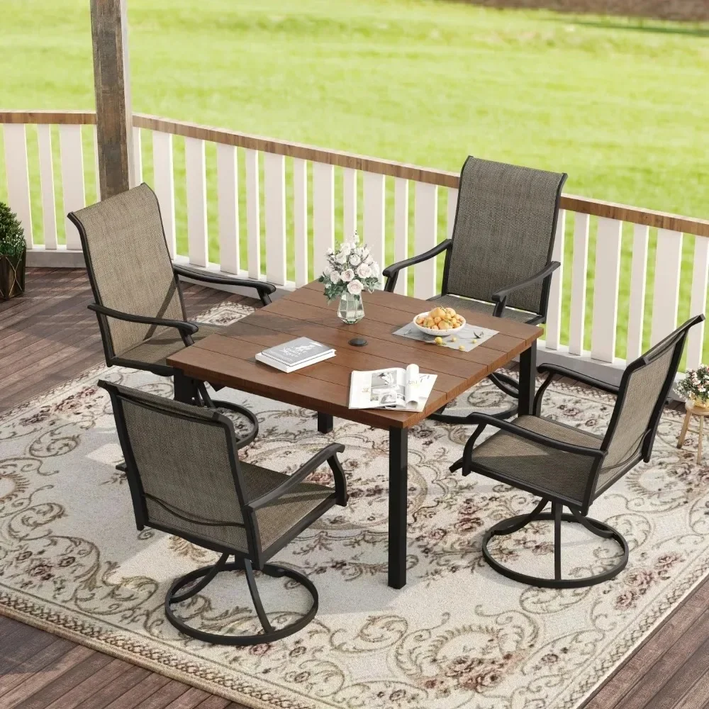 

Swivel Patio Chairs Set of 2, High Back Textilene Patio Dining Chairs for Lawn Garden, Black Frame,outdoor chair