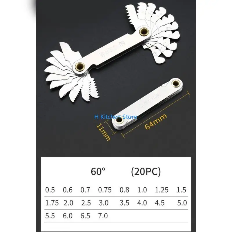 

16FC Gear-Tooth Screw Gauges Tools Carbon Steel Lathe Combination Tools 55 60 Degree Metric Inch Thread Plug Gauge