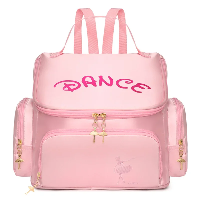 Ballet Dance Shiny Embroidery Backpack Dancing Storage Bag with Key Chain Girls Duffel Shoulder Daypack Gym Schoolbag Handbags