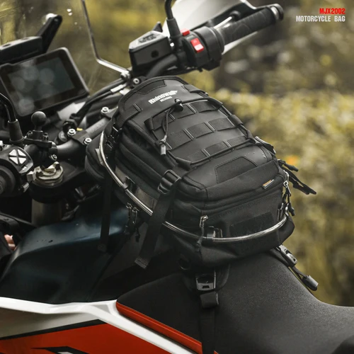 Imagen 2 del producto Rhinowalk-bolsa de depósito para motocicleta, conjunto de Motor con vejiga de agua de 1,5 l, mochila multicompartimento de 9L, cubierta de lluvia oculta, sistema MOLLE