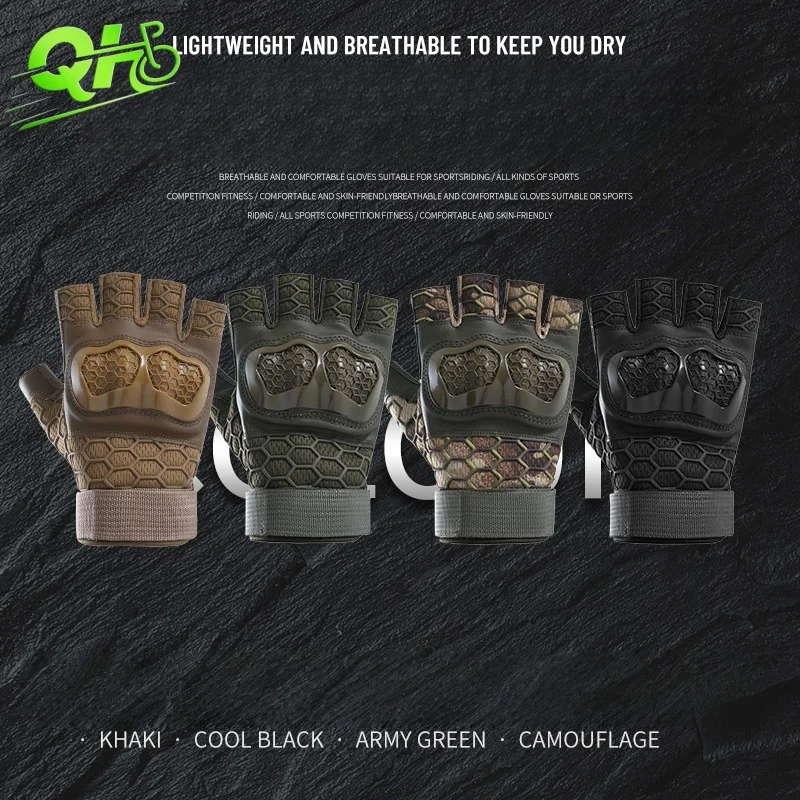 

Тактические мотоциклетные перчатки для мотокросса с твердым корпусом, носимые страйкбол, пейнтбол, охотничьи аксессуары, мото, велосипедные перчатки с половиной пальца
