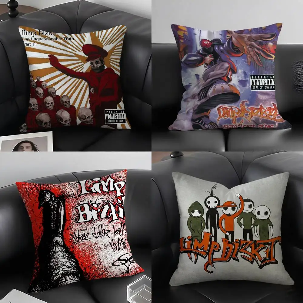 

L-Limp Bizkit Music Pillow Case Home Dorm Chair Back Short Plush Double-sided Printing Office Nap Time Cushion Cover