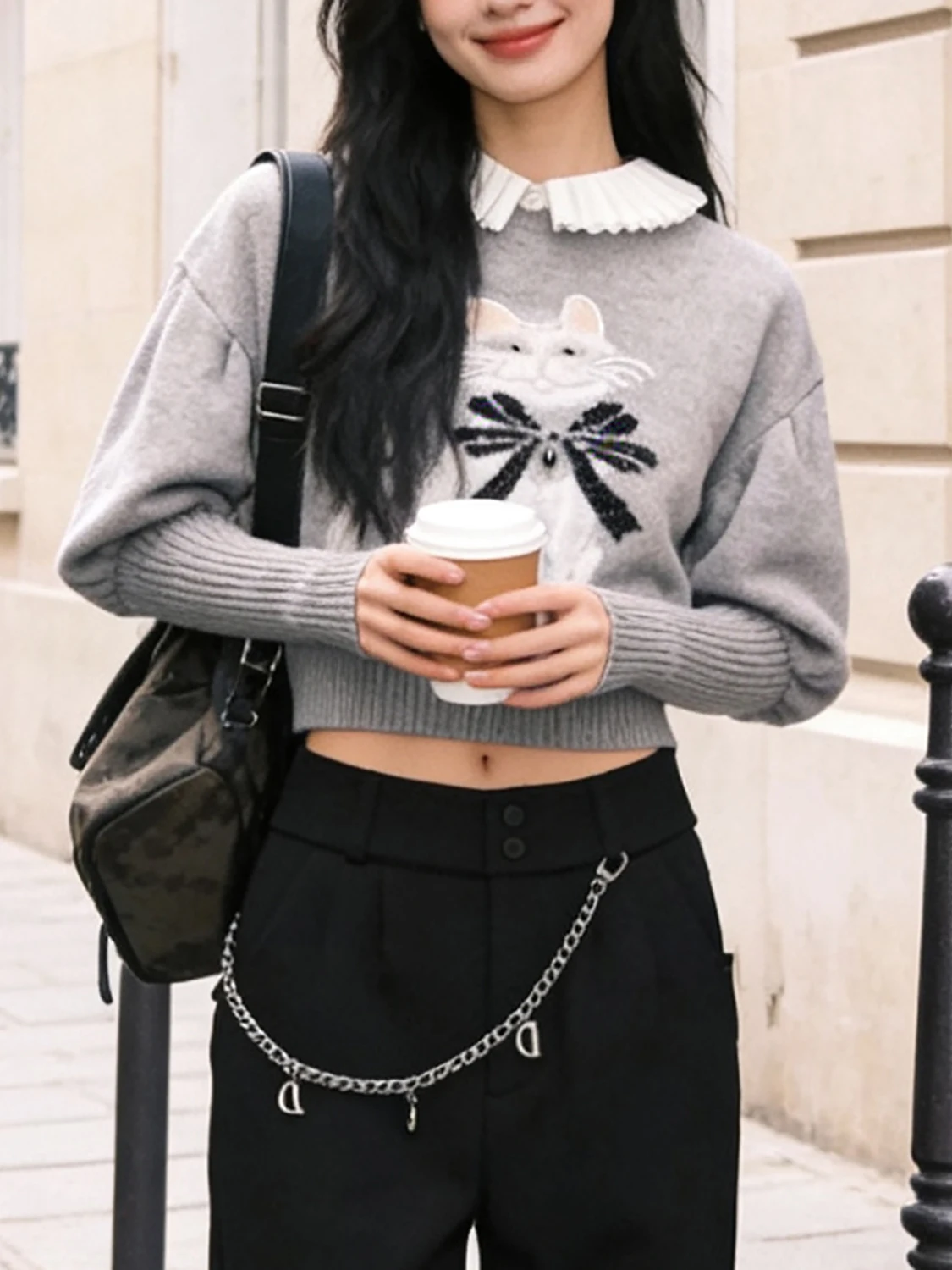 

ay Long Sve Doll Collar Knitted Sweater Women's Winter New Casual Slim ort Base Layer Sweater Top Comfortable Commute ...