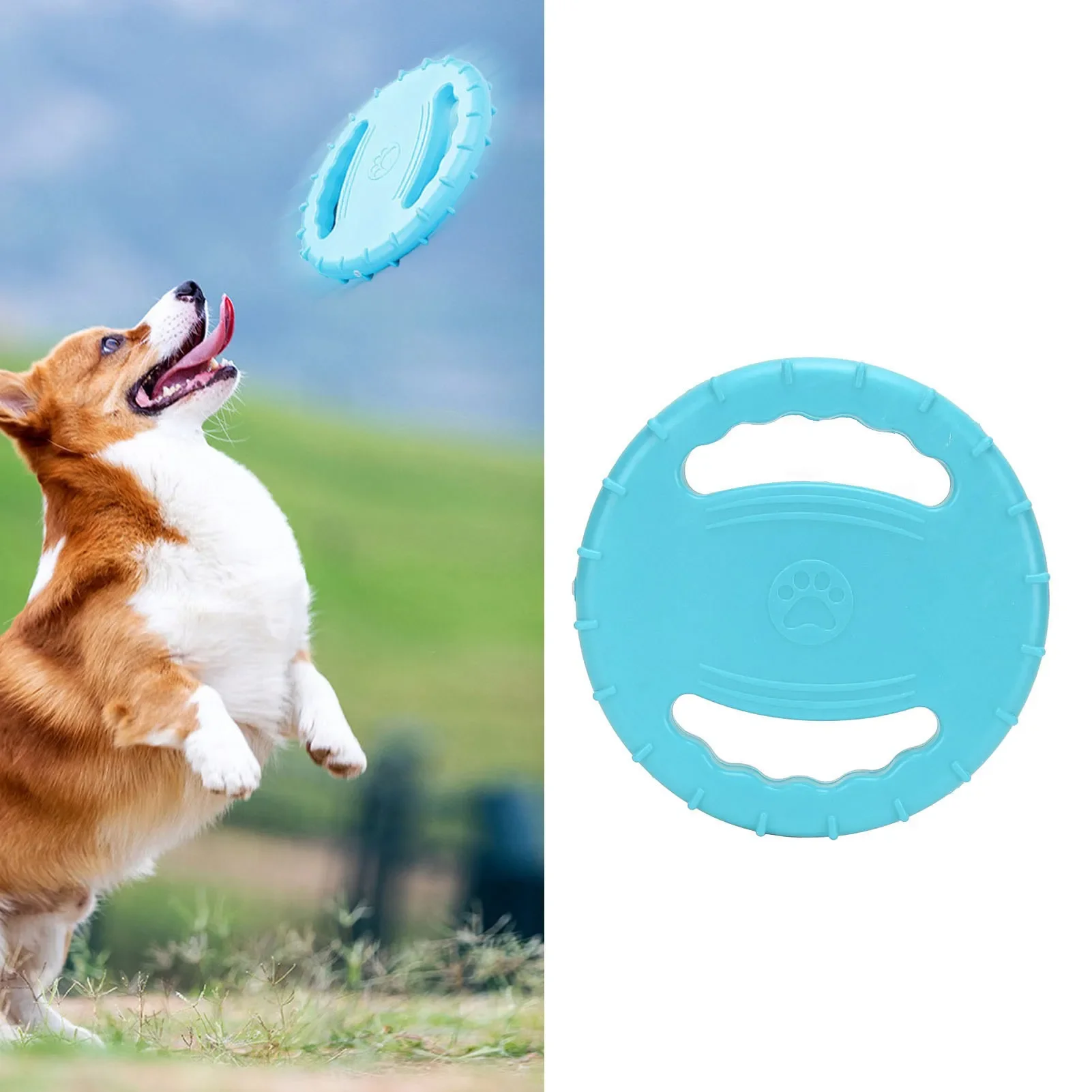 Dog Toys Pet Flying Disk Training Ring Puller Anti-Bite Floating Interactive Supplies Dog Toys Chewing Tooth Cleaning Toys