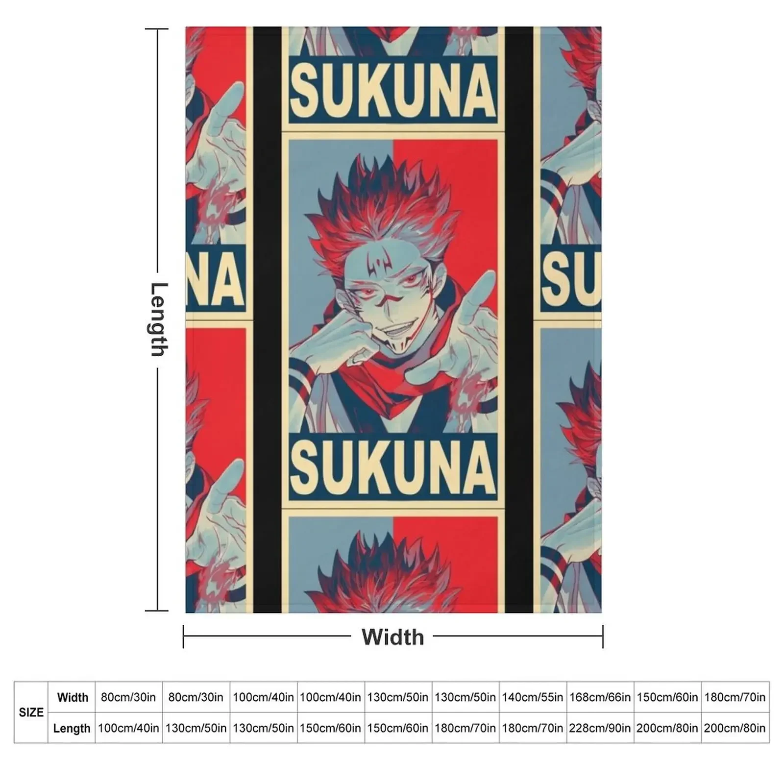 Sukuna - Poster Throw Blanket Sleeping Bag Plush Thermal blankets and throws Blankets