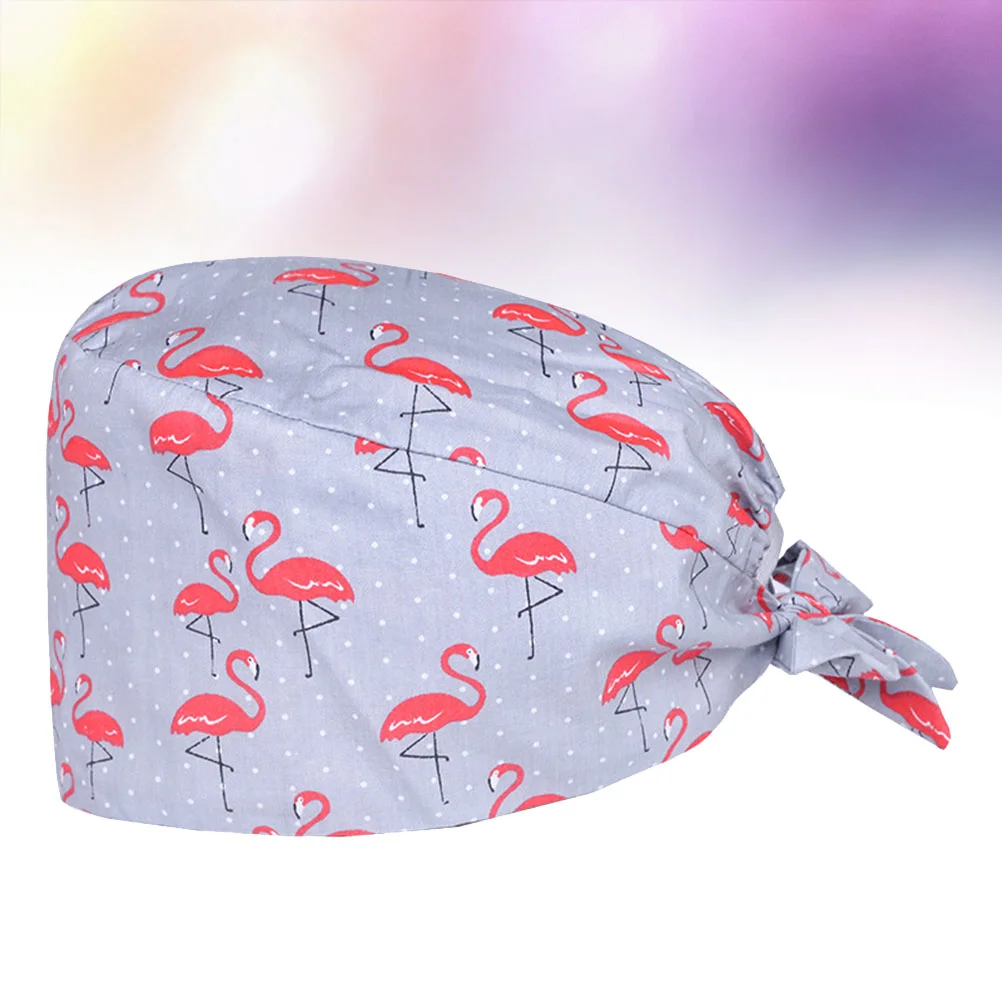 Flamingo Creative Printing Working Cotton Working Hat Headwrap (Grey)