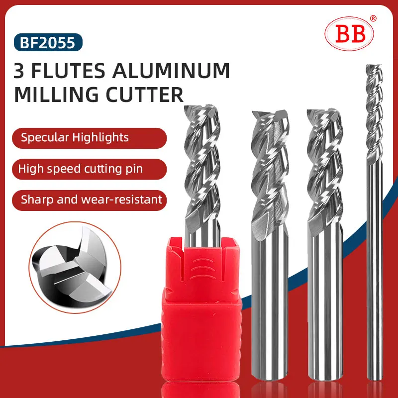 BB 3 flauti denti 1.1mm ~ 13.7mm fresa in metallo duro fresa CNC diametro punto decimale alluminio rame Mini utensile legno acrilico HRC55