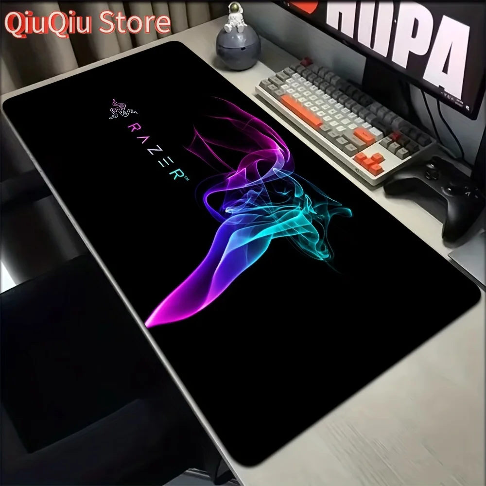 حصيرة مكتب ألعاب كبيرة مرخصة من Razer مع شعار Razer المتوهج - حصيرة مكتب كمبيوتر طويلة جدًا، قاعدة مطاطية غير قابلة للانزلاق وسطح، E #1