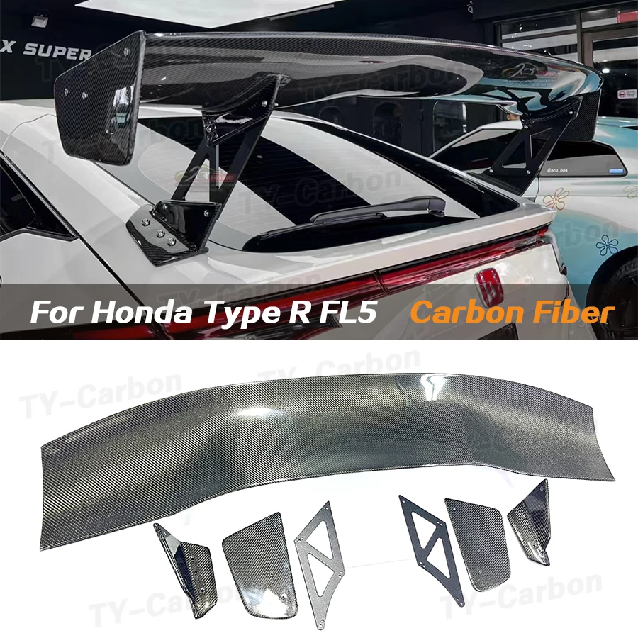 

For Honda Civic 11 Type R FL5 2022+ VTX Style Real Carbon Fiber Rear Trunk Spoiler Wing FL1 FL5 Carbon Fiber Accessories Bodykit