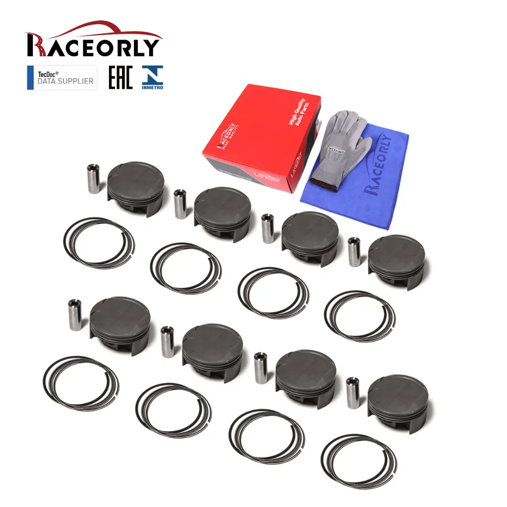 RACEORLY 8x Forged Piston Set For Mercedes C63 SLS AMG 2013-2015 A1590300217