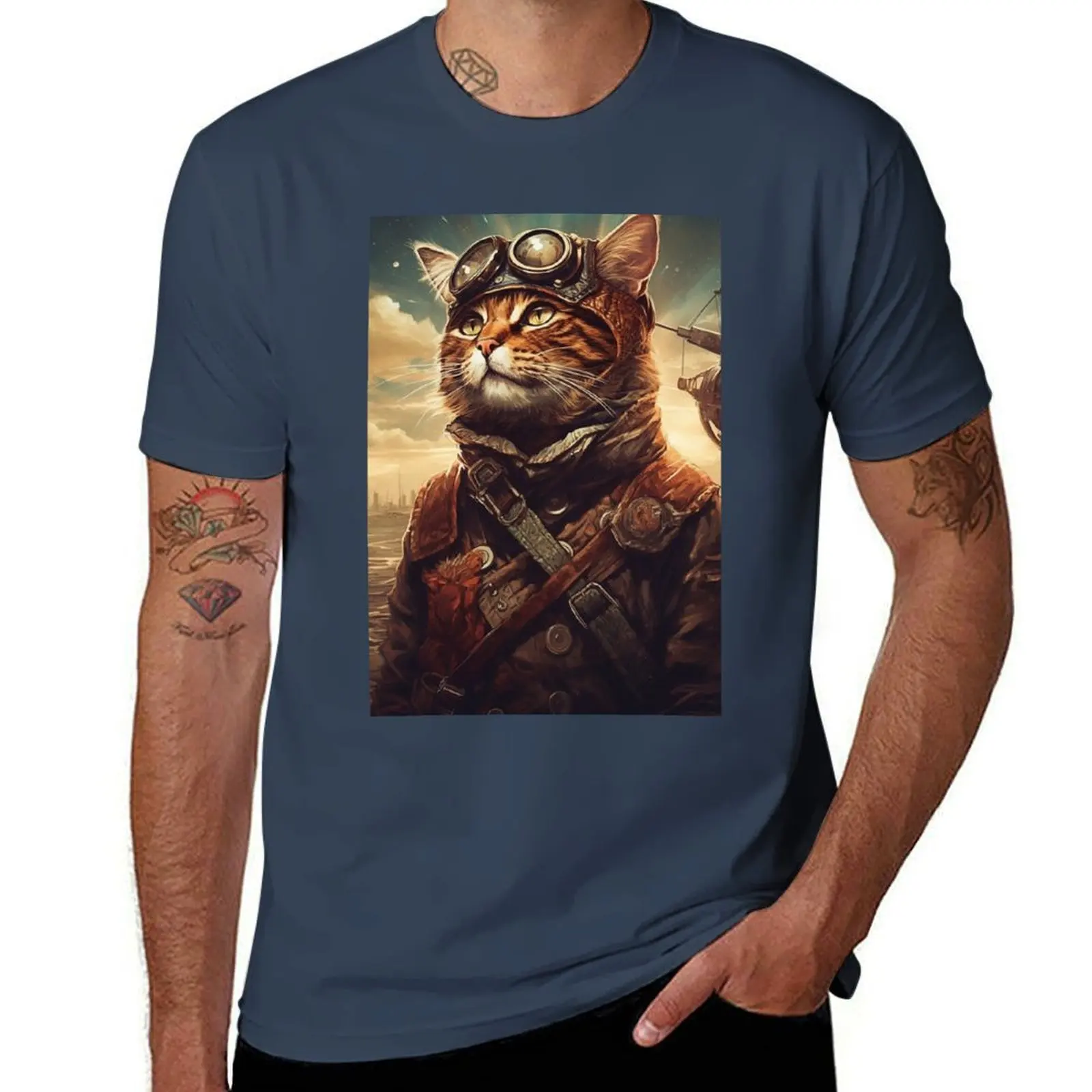

Aviator Cat #1 T-Shirt Gym Wear Breathable Short Sleeve Tee