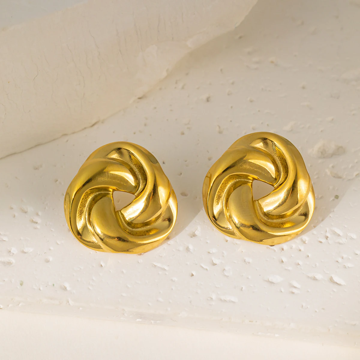 1 pairs Stainless Steel Earrings For Women Gold Color Hollow Geometric Irregular Stud Earring Fashion Elegant Jewelry Gifts