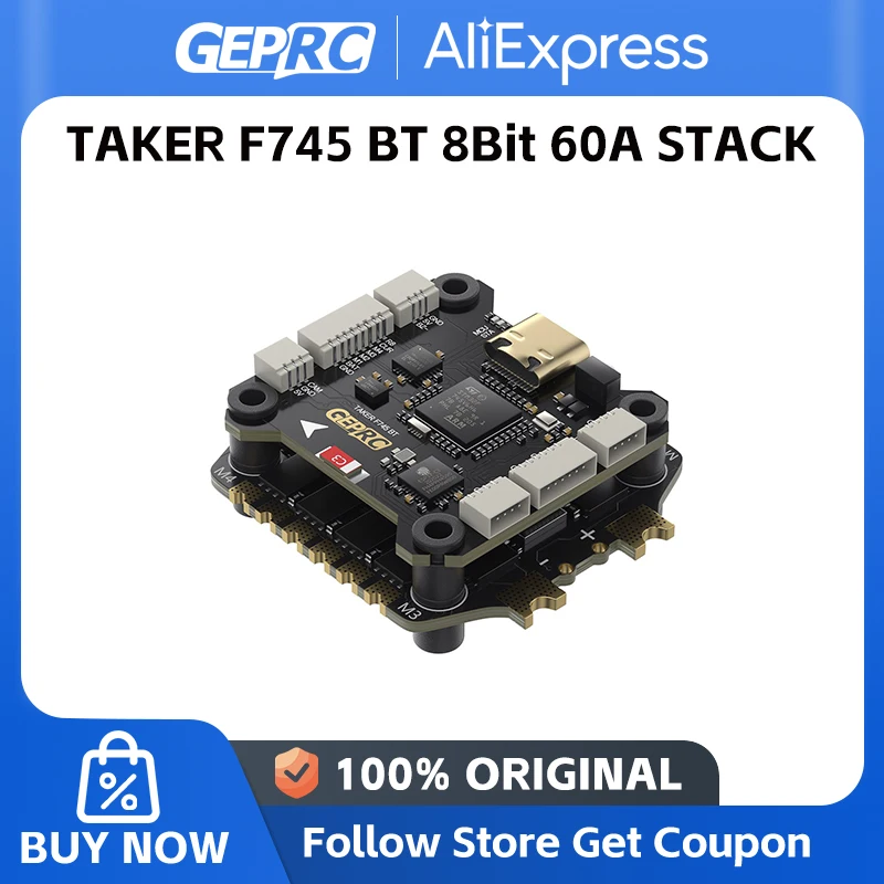 GEPRC TAKER F745 BT 8Bit 60A Stack 4IN1 ESC 512MB Black Box Data Analyze Record Flight Barometer Dual Gyroscope Racing FPV Drone