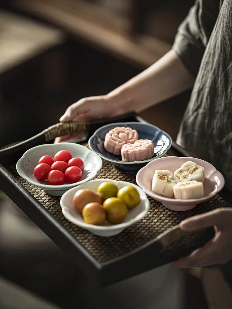 

Винтажная китайская тарелка для чая и закусок на высоких ножках, персонализированная тарелка для фруктов, в китайском стиле