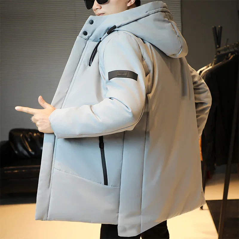

Solid Color Men's Thickened Jacket Casual Outdoor Parka Winter Warm Windproof Cotton Coat Quality Casacos De Inverno Masculino