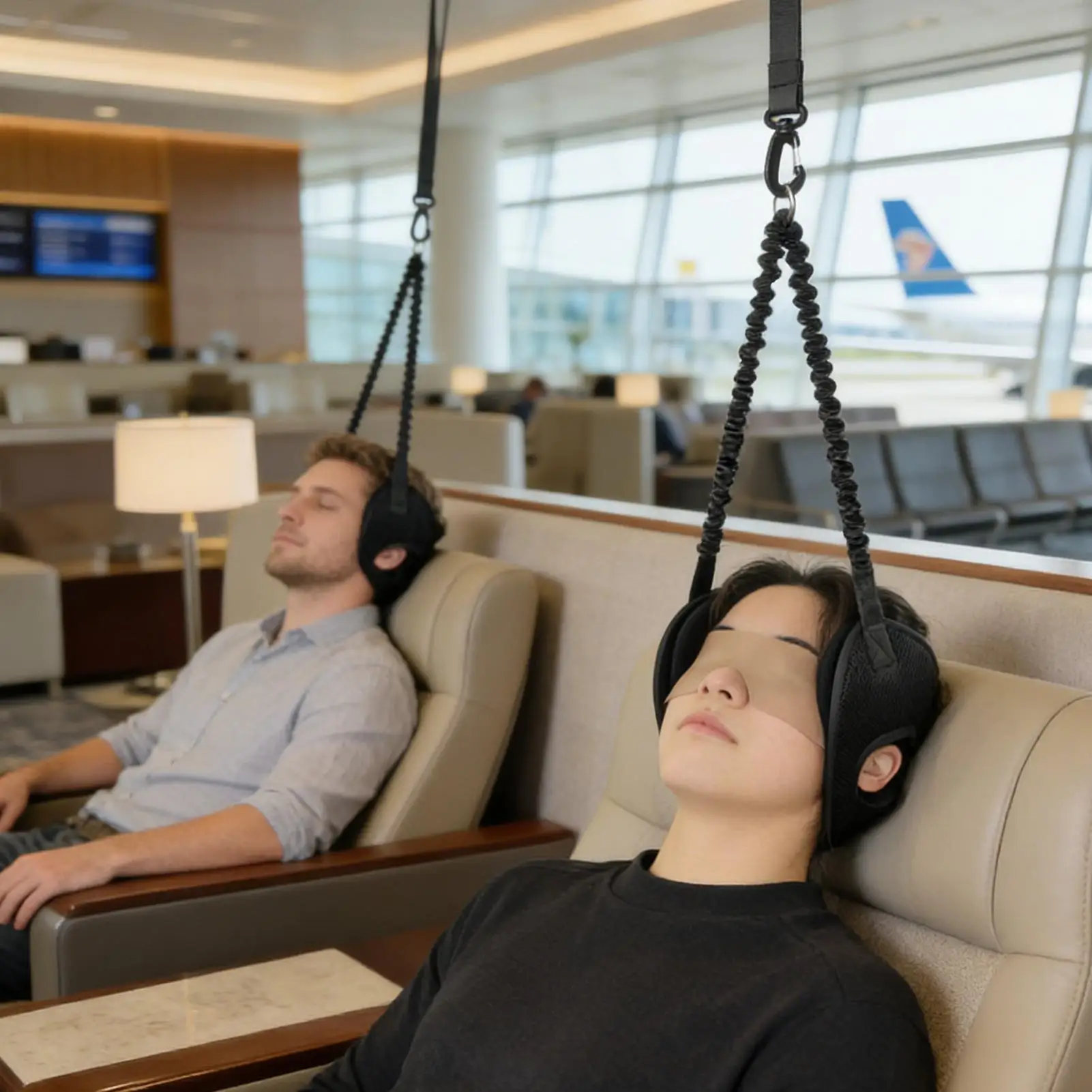 Picture 3: Cervical Traction Device Discomfort Relief Breathable Cervical Neck Traction Hammock Device for Men Women Seniors Home Travel