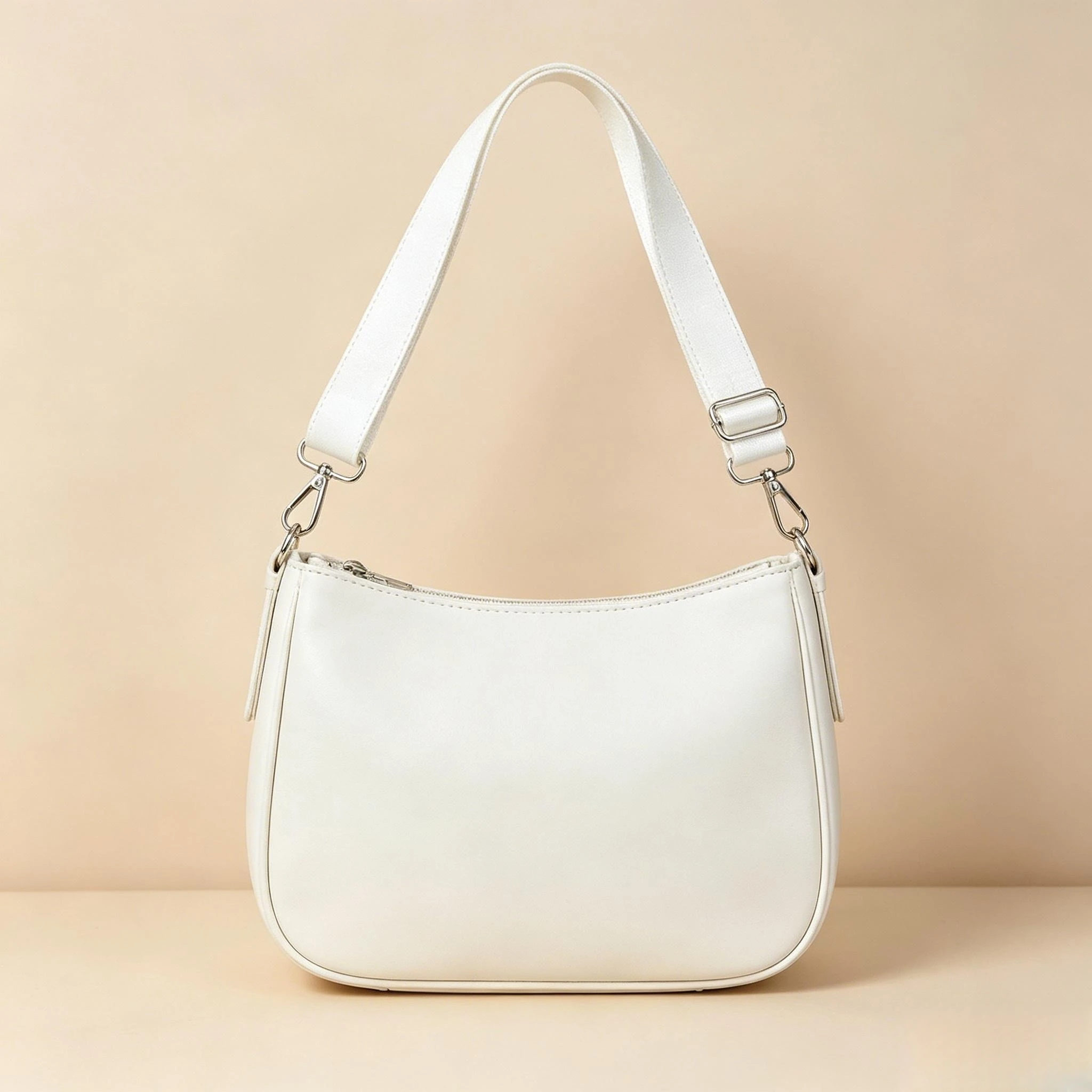 Adjustable White Wide Bag Strap Crossbody Shoulder Belt Replacement for Women Handbag