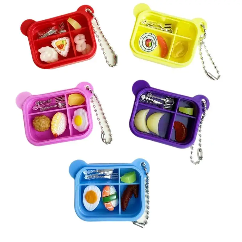 1 Juego de bolsa para teléfono colgante casa de muñecas Mini fiambrera pequeña vajilla miniaturas muebles de cocina artículos accesorios decorativos