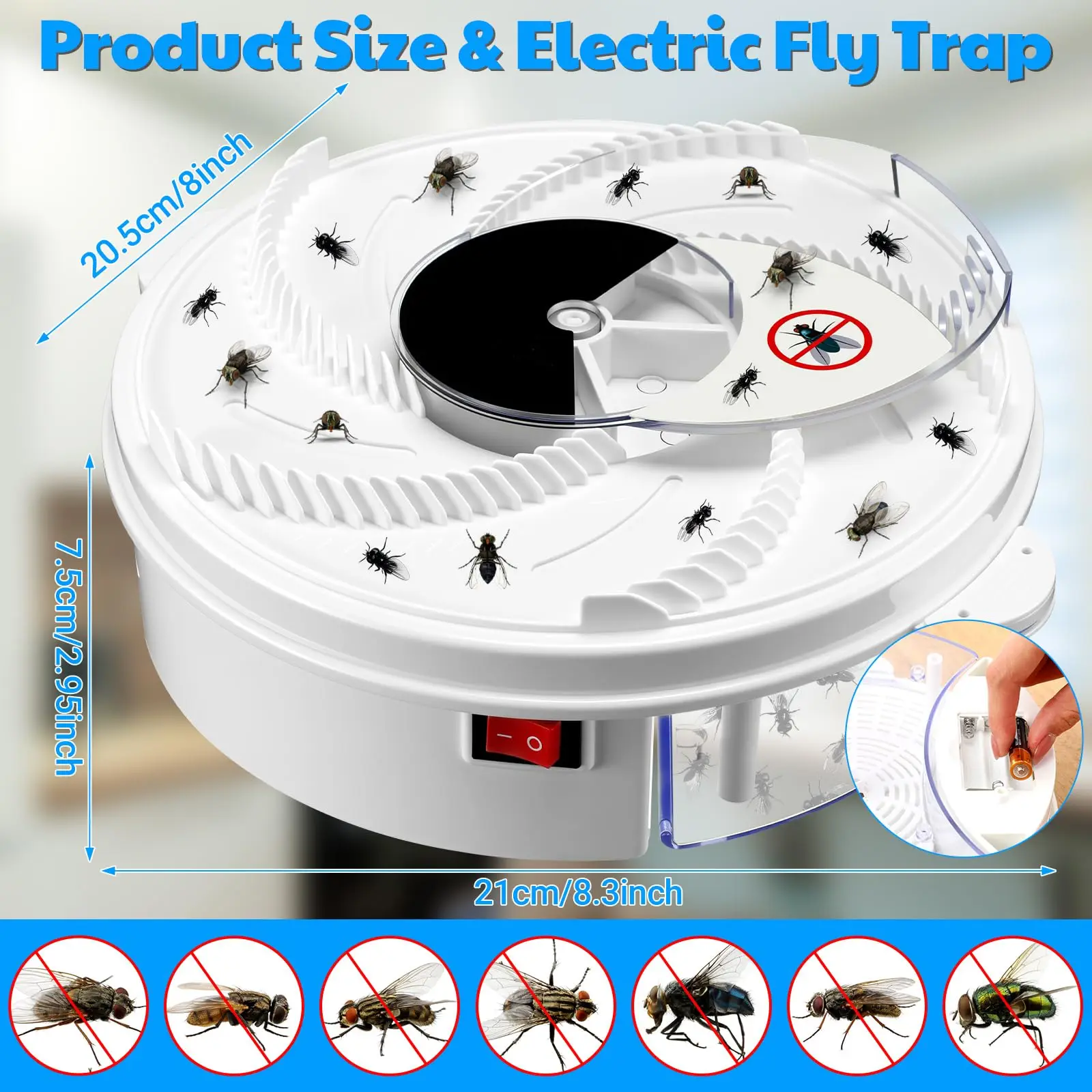 USB Electric Fly Trap Fly Catcher Pest Device Gnat Flying Insect Trap Automatic Indoor Pest Traps