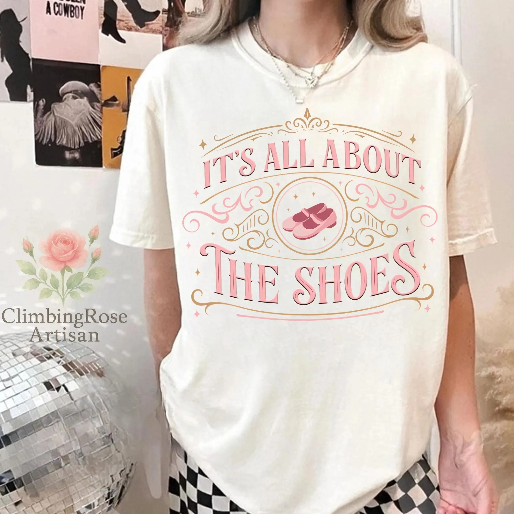 Summer Women's Retro It’s All about The Shoes TShirt Unisex Cotton and Breathable Short Sleeve Streetwear Oversized Loose Casual