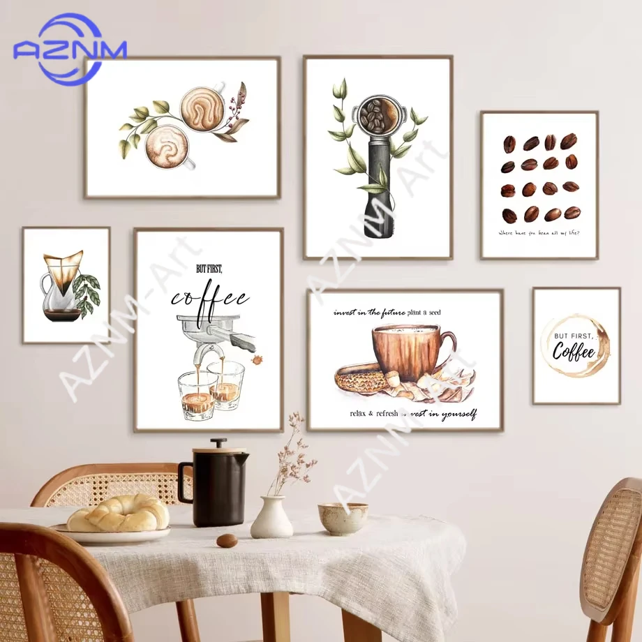 1 Stück Küchen-Wandkunst Leinwandbild Nordische Poster und Drucke Wandbilder