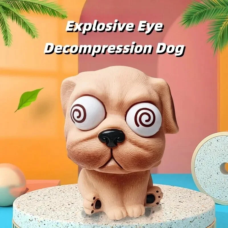 Eye-Popping Dog Decompression Toy Adult Anti-pressure Squeeze Toys Anxiety Sensory Office Portable Pendant Child Soft Rubber Toy