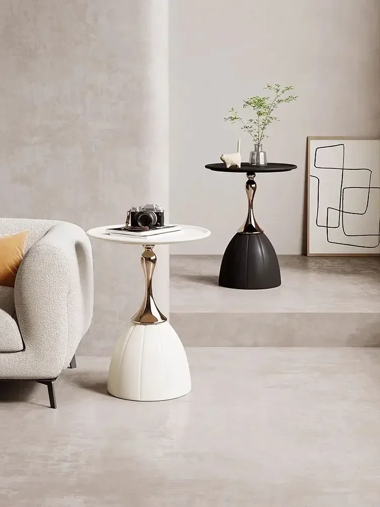 

Nordic Cream Style Ins Sofa Side Table Light Luxury Balcony Small Round Table Bedroom Bedside Coffee Table