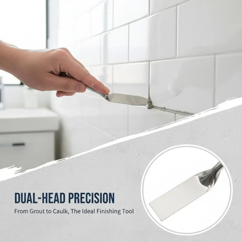 Dual Head Putty Knives 420 Stainless Steel Rust Resistant Practical Tools for Pottery DIY Carpenter Construction Repair