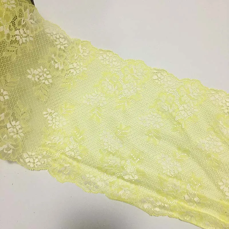 20Yards Yellow Elastic Stretch Lace Trims Skirt Hem For Clothing Accessories Dress Sewing Laces Wedding Underware