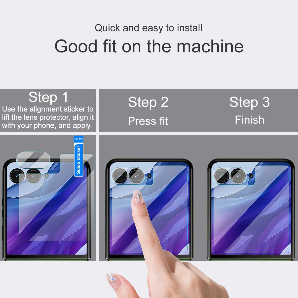 لعدسة Moto Razr 60 Ultra Glass IMAK + واقي شاشة زجاجي خلفي