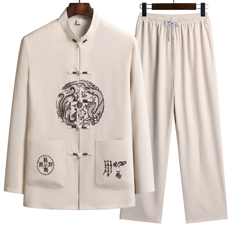 

(Shirt + Trousers) 2026 spring Fashion Trendy Large Size Men Shirt Men's Sets Casual Loose Comfortable Shirts Two Piece Size
