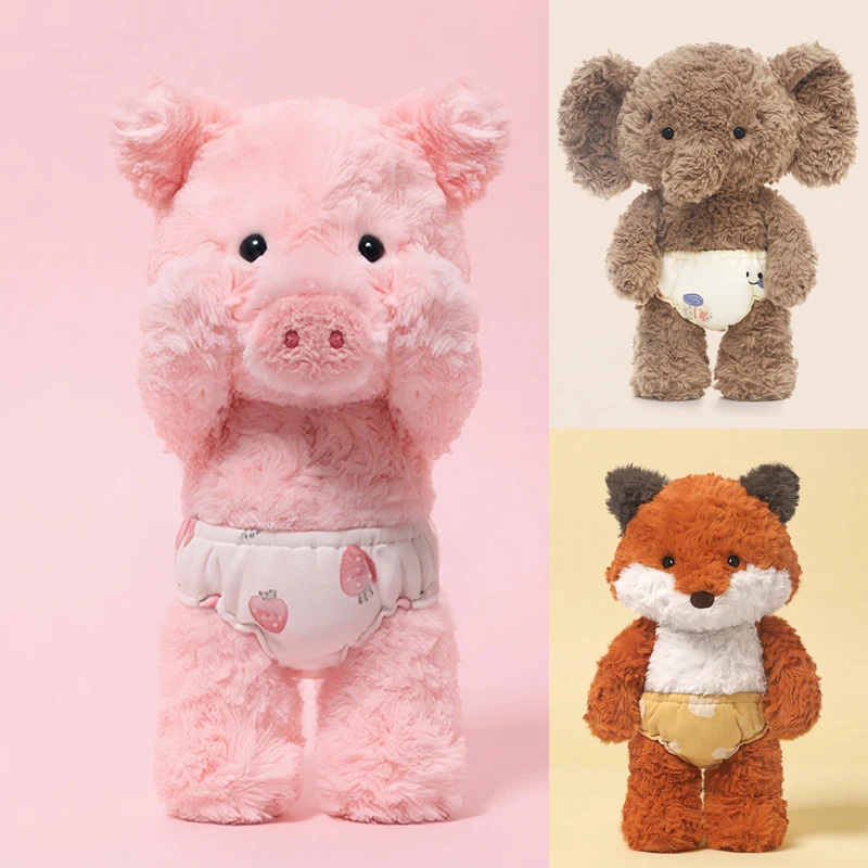 

1PCS 26cm/35cm Companion Puppy Pig Plush Toys Shy Fox Cartoon Animal Doll Appease Baby Elephant Plush Toy Children Birthday Gift