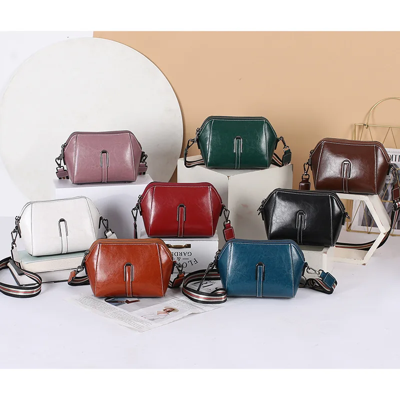 Summer Casual Shoulder Bag for Women Cowhide Leather Phone Bag Ladies Designer Bags Luxury Crossbody Small Shell Bag