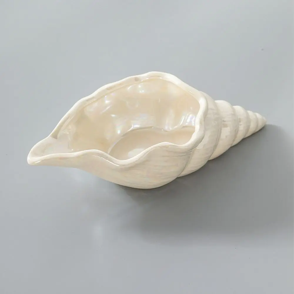 Artistic Ceramic Conch Jewelry Plate Nordic Style Trinket Holder Desktop Storage For Rings Earrings Photography
