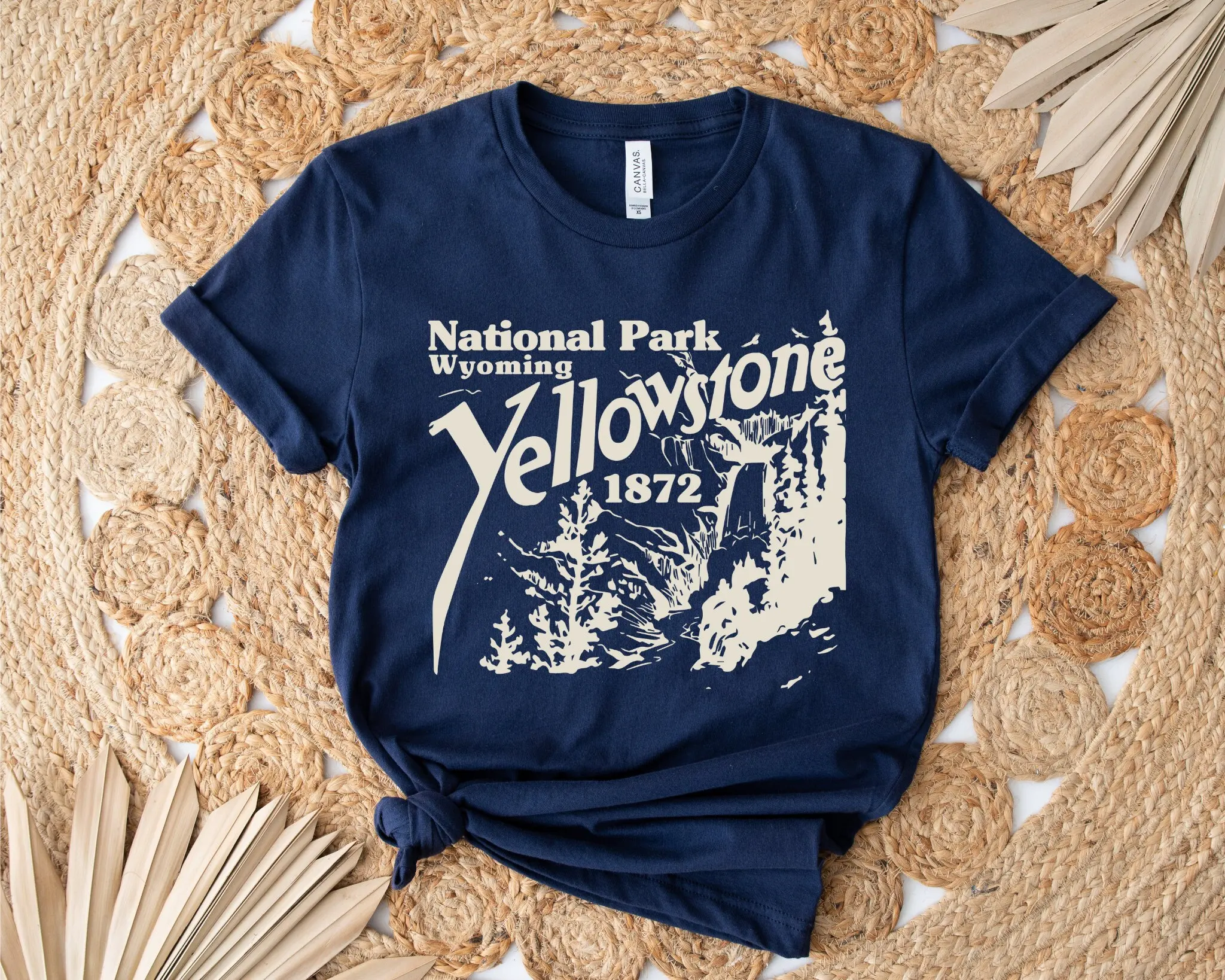 Camiseta de Yellowstone Parque Nacional de Wyoming, exteriores, naturaleza, senderismo, árboles Vintage
