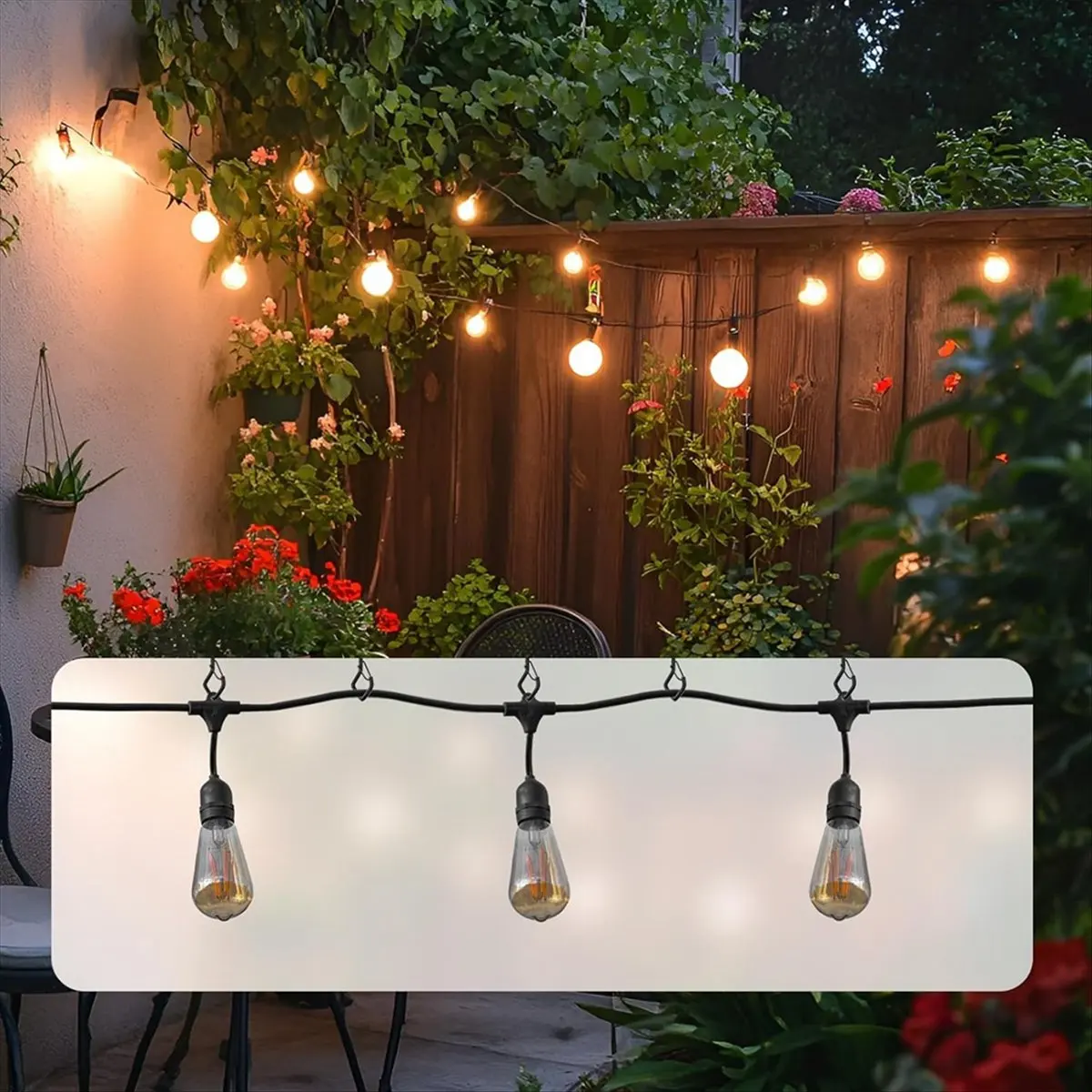 ABUA Screw Hooks with Safety Buckle, Heavy Duty Ceiling Hooks for Hanging Outdoor String Lights, Plants, Wind Chimes