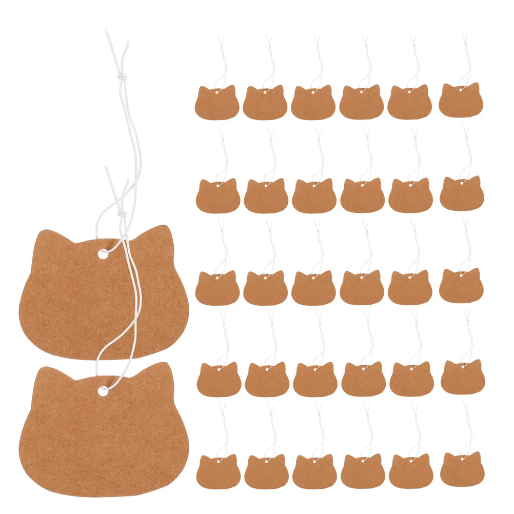 

200Pcs Handwritten Kraft Paper Tags Elastic String Blank Labels for Pricing Jewelry Clothes Crafts Display Mini Price Tags