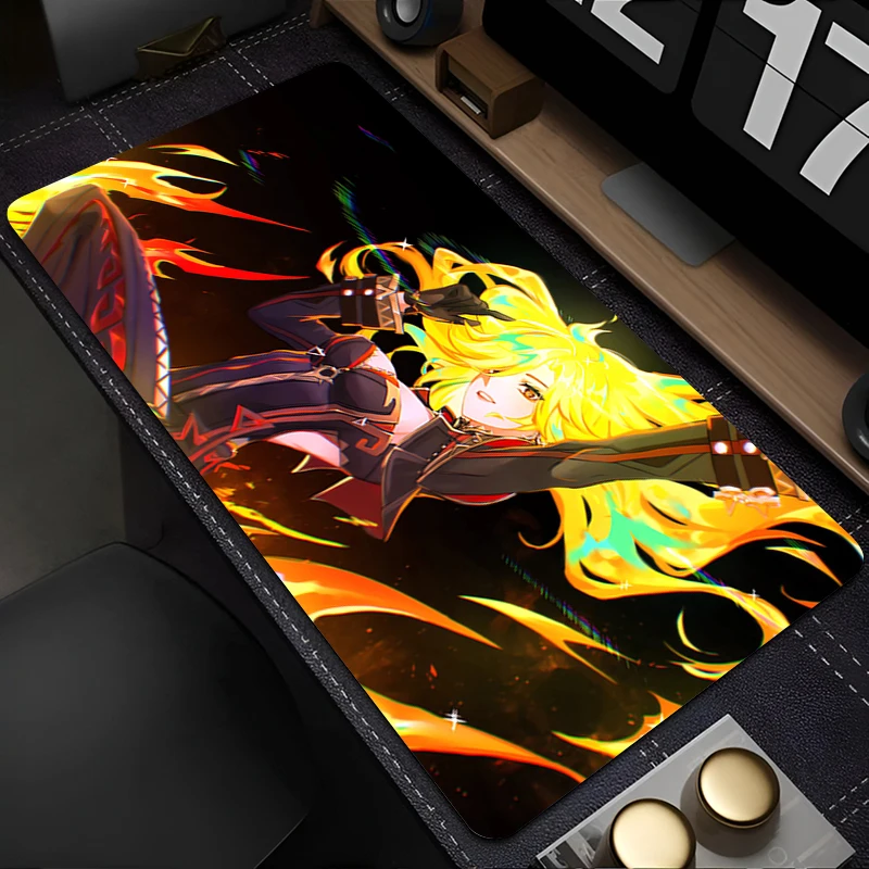 Tapis de souris Anime tapis de souris accessoires de jeu tapis de clavier de bureau grand g-genshin Impact Mavuika tapis de bureau PC tapis étendu en caoutchouc
