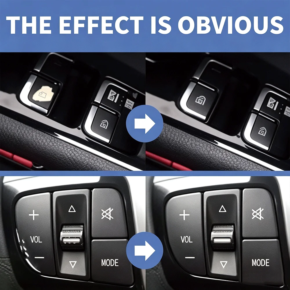 Car Button Paint Repair Pen | Black Touch-Up | Fix Interior/Steering Wheel/Dashboard Scratches | Leather Seat Color Matching