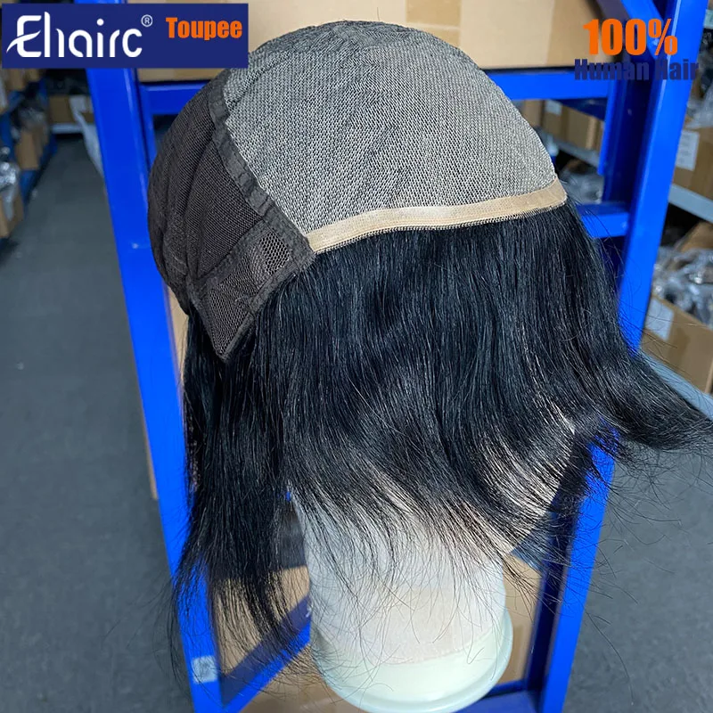 Silk Base Wig Full Hand Tied Lace Base Remy Hair Glueless Light Thin Soft 6x6'' Silk Top Pre Plucked for Men and Women