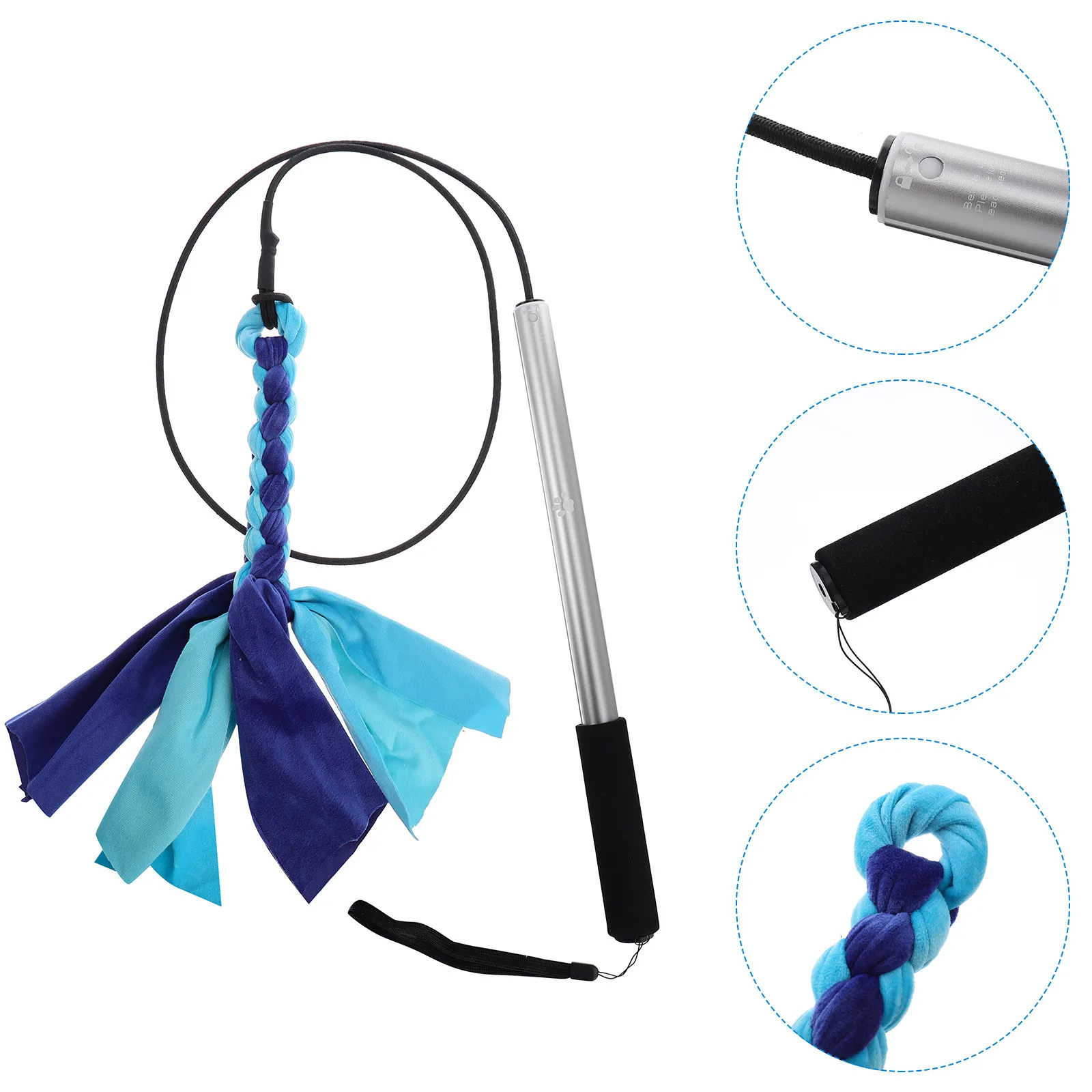 

Dog Teaser Pole Interactive Puppy Training Flirt Stick Stretchable Lightweight Durable Comfort Handle Exercise Play Keep Fit