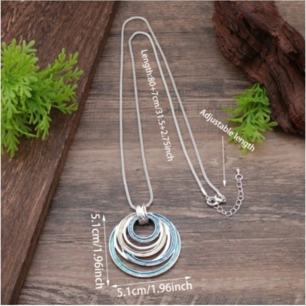 Emaille Hohlring Lange Anhänger Böhmischen Stil Frauen High-end-Charme Halsketten Schmuck Weihnachtsgeschenk – Detail 7