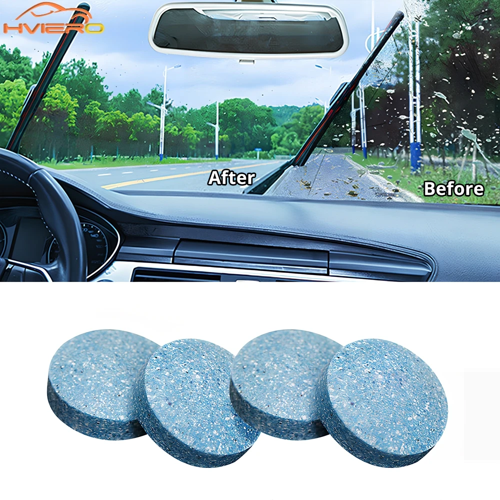 車のフロントガラスの固体石鹸、窓ガラス洗浄洗浄塗料、発泡性保護ホイルタブレット、クリーナー、タブレット、4個